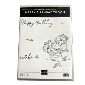 🆕 Stampin Up Retired Sale A Bration Happy Birthday Stamp Set Rubber Cling Cake
